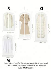 1-5 piezas Funda protectora transparente y gruesa de PEVA lavable, Funda para traje/chaqueta, Bolsa colgante antipolvo, Funda para vestido de novia, Bolsa colgante de almacenamiento para armario - Multicolor - Ver 1