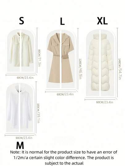 1-5 Pieces Of Clothing Dust Cover Transparent Thick Washable PEVA Household Dust Cover Suit Jacket Cover Hanging Bag Hanging Dust Cover Wedding Dress Cover Suit Jacket Storage Bag Wardrobe Hanging Storage Bag