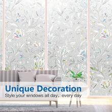 PET matte Fensterfolie zur Wärmerückgewinnung, Regenbogen-Fensteraufkleber, abnehmbare 3D-Buntglas-Fensterfolie für Büro, Badezimmer, Küche - Silber - Übersicht 18