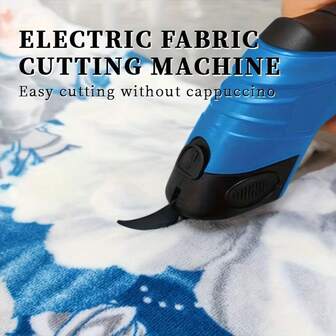 مقص كهربائي للأقمشة سريع الشحن - مقص ثقيل الاستخدام لا سلكي، يعمل بالطاقة من خلال USB، خفيف الوزن للخياطة والجلد والسجاد والورق المقوى والملابس - أداة احترافية للخياطة والحرف المنزلية (أزرق/أسود)، ضروريات الخياطة، تصميم أرجونومي، مصنوع من مادة ABS، قطع الجلد، مقص محمول، بطارية قابلة للشحن، مثالي للحرفيين