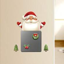 Adesivos de Interruptor com Tema de Natal - Boneco de Neve, Árvore de Natal, Papai Noel, Adesivos Decorativos de Parede de Chapéu de Papai Noel, Adesivos de Parede de Ano Novo e Natal - Adequado para Decoração de Parede, Tomada Doméstica, Decoração de Casa, Decoração de Quarto, Decorações de Natal, Decoração de Natal, Decoração de Parede