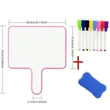 Whiteboard Hand Held Cards Two-Sided Portable Easy Wipe Write Leave A Message Multi Functional Record Whiteboard Non-Magnetic Whiteboard Pen Eraser For Judges Household Meeting Pick Up Sign Etc