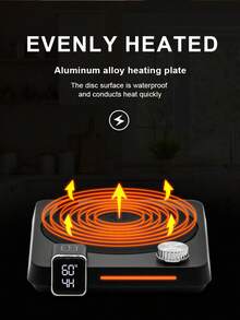 2024 H13 New Smart Constant Temperature Heating Coaster Multi-Functional Temperature And Time Adjustable 40W Warm Coaster Is Perfect For Desks And Dormitories - EU C Type Plug(220-240V) - View 3