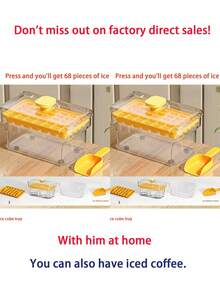 1 件一键式冰格，易脱制冰器模具，家用制冰器，冰格，适用于杯子、冰桶和冰格，厨房配件