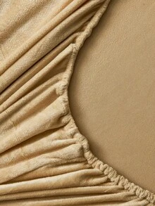 2/3 件驼色天鹅绒床笠套装，温暖柔软纯色毛绒床笠套装，特大号双人床，奢华超柔软舒适床单，带 11.8 英寸深口袋，适合秋冬和春季，1 件床笠 + 1/2 件枕套，宿舍床上用品，返校床上用品 - 駝色 - 查看 5