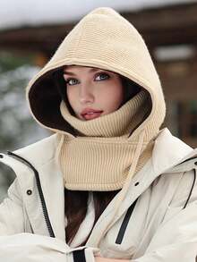 1顶男女通用秋冬季保暖内衬拉法帽，保暖针织帽，可水洗滑雪面罩，适合日常佩戴