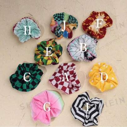 1pc Women's Multi-Color Fabric Elastic Hair Scrunchie, Ponytail Holder With Anime Style - Cute Large Scrunchie, Perfect As Birthday Gift And For Daily Use, Ponytail Holders, Hair Elastics, Hair Rubber Bands, Scrunchies, Hair Rope Hair Ties Head Accessories Elastic Band Beauty Home Hair Accessories