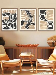 抽象绿色花卉印花三件套、中世纪现代风格、穆迪墙面艺术、马蒂斯风格花卉、鼠尾草绿色花卉艺术印花三件套、波西米亚风印花、卧室装饰、客厅装饰、办公室装饰、餐厅墙面装饰、厨房装饰、书房、走廊、宿舍装饰、浴室装饰、送给朋友的理想礼物、墙面艺术、墙面装饰、家居装饰、房间装饰、帆布墙面艺术、海报、带画框的墙面艺术、可选画框 - 彩色 - 查看 14