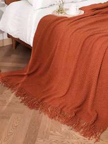 A Solid Color Particle Knitted Blanket, Nordic Style Acrylic Rectangular Office Nap Sofa Blanket Air Conditioning Blanket Knitted Small Blanket Shawl Cover Blanket Blanket Bed End Blanket - Corn Caramel - View 7