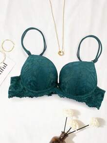 Women's Lace Padded Bra, Lift And Enhance Bust, Prevent Sagging, Suitable For Wedding Dress - Green - View 3