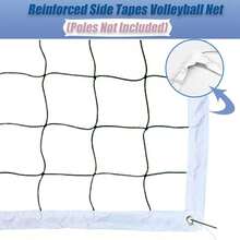 Red de voleibol portátil de 9,5 m x 1 m, borde de lona con doble costura, resistente y duradera, hecha de cuerda de acero, adecuada para deportes en piscinas enterradas en interiores y exteriores, red de reemplazo de playa portátil (poste no incluido)