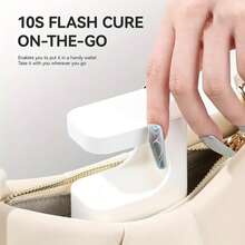 Mini UV Light For Gel Nails, Rechargeable LED Nail Lamp With 2 Timers, Cordless Portable UV Light For Fast Curing - White - View 6