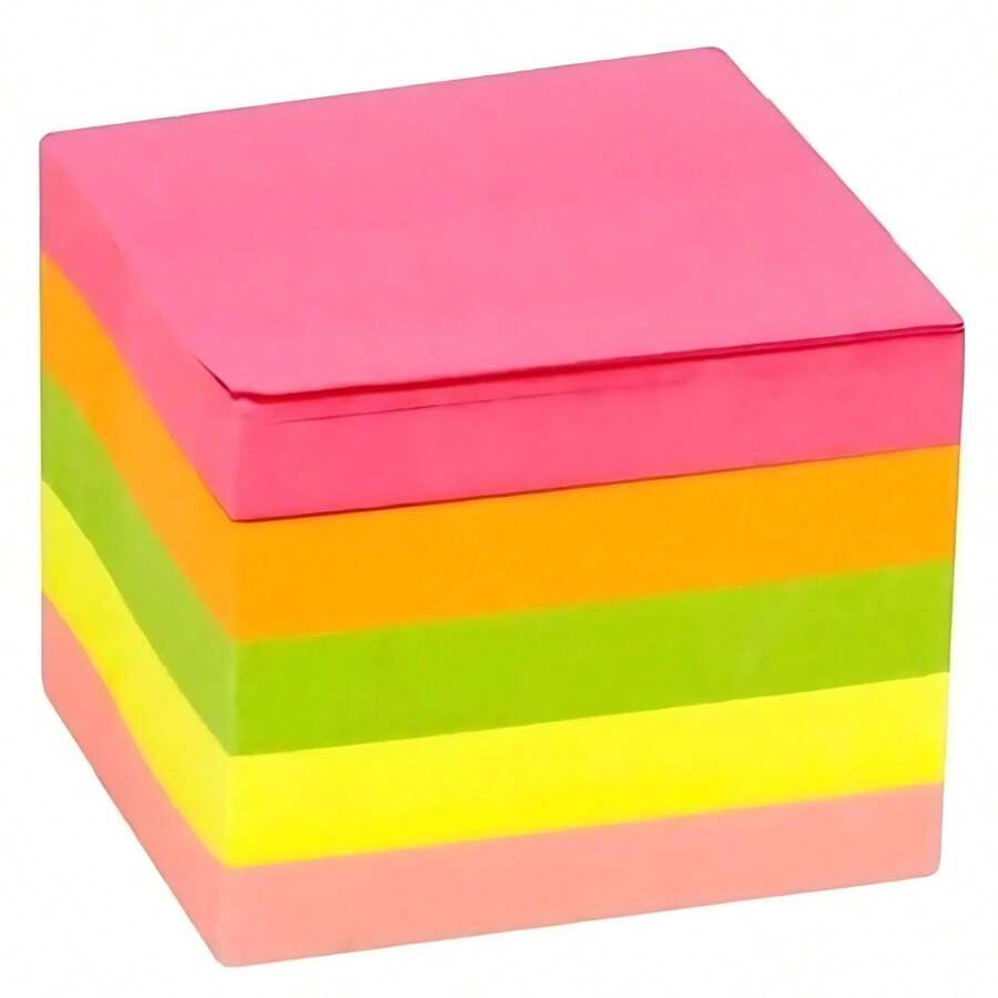 Colorful -Style Sticky Note Pad 76x76mm 100 Sheets Adhesive Notepad - 500 ark-kit - Visa 1