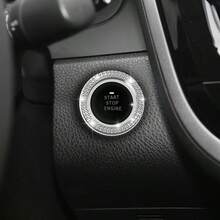1pc Car Double Row Rhinestone One-Key Start Decoration Ring, Ignition Switch Protective Cover, Interior Decoration Crystal Rhinestone One-Key Start Sticker