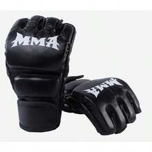 1 Pair Half Finger Boxing Gloves, Training Gear, Halloween Gift - Multicolor - View 2