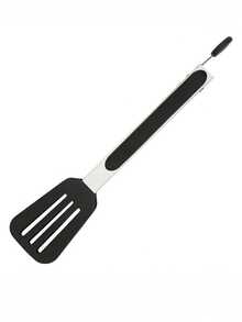 1pc Stainless Steel Food Tongs, Camping Outdoor BBQ Tongs, Baking Kitchen Tongs, Steak Tongs - Black - View 5