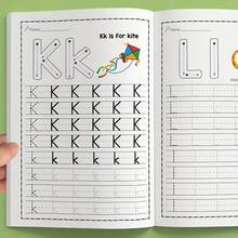 Cuaderno de trabajo del alfabeto para niños, cuaderno de trabajo de escritura del alfabeto con patrón de gato lindo, adecuado para preescolares y niños pequeños, aprendizaje de escritura, páginas de dibujo y actividades en el aula - manual educativo de habilidades de escritura temprana, ilustraciones interesantes, páginas de práctica estructuradas