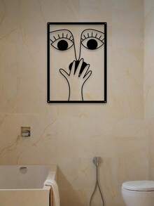 1 peça de arte de parede de metal com clipe de nariz engraçado, arte de linha de banheiro minimalista e elegante, decoração de banheiro humorística, decoração de banheiro de hóspedes, arte de linha de metal para pendurar na parede, arte e artesanato