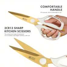 2 buc foarfece de bucătărie și curățător de legume, oțel inoxidabil cu mânere din silicon antiderapante, multifuncționale pentru carne și păsări de curte, mașina de spălat vase, tăiere și utilizare convenabile, material durabil, cadou excelent