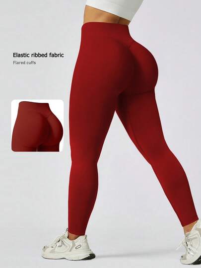 NcmRyu 1 pezzo Leggings sportivi a vita alta senza cuciture, modellanti e contenitivi, per sollevare il lato B, adatti per attività all'aperto, per donna