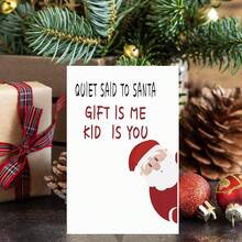 1pc, Funny Quiet Said To Santa Christmas Cards, Happy New Year Greeting Cards, Christmas Greeting Card For Boyfriend Girlfriend Couple, Husband Wife Couple