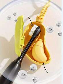 1/2 件香蕉形牙刷盒可重复使用夹式牙刷套耐用塑料牙刷收纳盒便携式可爱牙刷保护盒适合商务旅行和家庭使用适合所有标准牙刷头情侣牙刷保护盒（黄色底部为绿色，绿色底部为黄色） - 彩色 - 查看 3