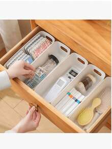 10 Giỏ đựng đồ di động - Thích hợp đựng đồ dùng văn phòng, phụ kiện, mỹ phẩm, tất, đồ lót và nhiều thứ khác. Hộp đựng có thể xếp chồng lên nhau, kiểu dáng đẹp và bền - Giúp tiết kiệm không gian trong ngăn kéo, dùng làm giỏ, thùng, hộp và vật dụng sắp xếp nhà cửa. - trắng - Xem 7