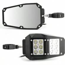 - Espejo retrovisor apto para RZRRanger, espejo retrovisor lateral UTV ajustable de 360 grados, con luces LED - Popular - Ver 4