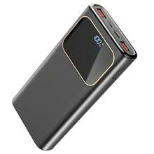 Ordtop Batterie externe 10 000 mAh, entrée et sortie USB-C, compacte mais robuste, avec câble, fonction de charge rapide (3,0 A), compatible avec les batteries externes de téléphones portables. - Noir - Voir 7