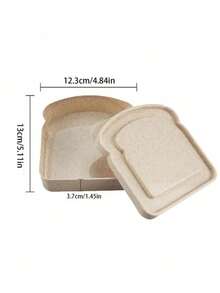 1pc/2pcs Sandwich Box,Bento Box, Sandwich Container, Lunch Box Plastic Toast Shaped Food Storage Sandwich Box With Lid, Reusable, Microwave And Dishwasher , Suitable For Family Or Adults, Kitchen Supplies