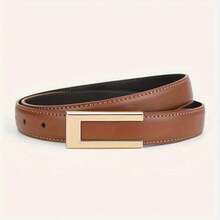 1 件女士简约时尚高档合金材质腰带，纯色优雅腰带配饰适合青年、中年女性佩戴，提升女性气质，U 型手工扣细腰带，搭配经典裤/裙腰带，适合夏季日常办公穿着、学校，适合日常穿着、时尚、青少年、户外、度假、运动、旅行、街头、服装搭配、开学季、万圣节