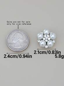 1/2/4 pièces Ensemble de boutons strass de 21 mm pour femmes, Ensemble de boutons perle, Clips de boutons amovibles, Boutons fleurs en cristal pour vêtements, Boutons avec pinces, Convient pour les robes, les tenues de soirée, les accessoires de chemise - Multicolore - Voir 4