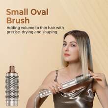 UKLISS 8-In-1 Multifunctional Hair Styling Set | Wet & Dry, Straightening & Curling, Negative Ion Care | Automatic Curling Hair Dryer + Straightener/Curler/Hot Air Brush | For Home, Travel & Salon - EU F Type Plug(220-240V) - View 7