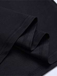 Fashionable T-Shirt With Round Neck And Letter Pattern BFXW - Black - View 4