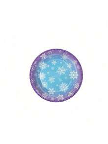 10pcs/20pcs/50pcs/Set,Frozen Theme Party Disposable Paper Plates Party Decorations Tableware Birthday Party Decorations Purple And Blue Snowflake Winter Wonderland Includes Disposable Plates, Cups, Tableware, Suitable For Christmas Winter Wonderland Party Decorations - Multicolor - View 8