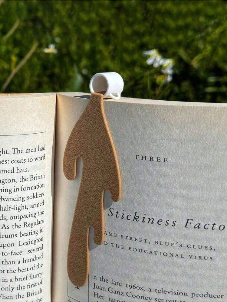 1pc Creative Overflowing Coffee Cup Bookmark - Made Of PU Leather, Suitable For Daily Office Use, School Supplies, Back To School Season - Multicolor - View 3