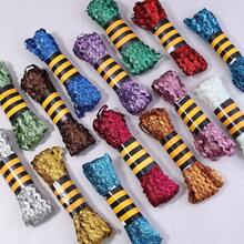 1 Rolle metallisches S-förmiges gewelltes strukturiertes Satinband, Polyester-Spitzenrand, geeignet für DIY-Kleidungszubehör, Nähen von Kleidungsrändern, Halsketten, Taschen, Hutmaterialien, Basteldekorationen, Matrosengürtel, Vorhänge, Patchwork, Hochzeit, Weihnachtsdekorationen - Verschiedenfarbig - View 6