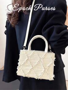 Crossbody Bags For Women Quilted Bag Purses And Handbags With StrapWomen's Single-Shoulder Bag Handbag Detachable Shoulder Strap Adjustable Shoulder Strap Zipper Closure Rhomboid Pattern Single-Strap Handbag Quilted Bag Cold Weather Top Handle Bag - Multicolor - View 3