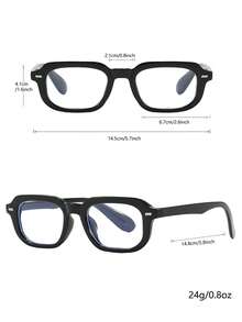 1pc Women's Plastic Square Small Frame Thin Leg Non-Prescription Glasses, Retro Rivet Simple Casual Multi-Color Versatile European And American Sexy Decorative Fashionable Glasses