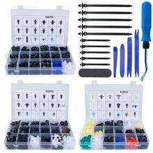 1570 piezas Surtido de clips de parachoques, sujetadores y fijadores de automóvil - 33 tamaños talla grande populares Juego de clips de panel de puerta y moldura para GM Chevy - Clip de fijación para coche - Ver 12