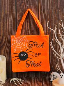 Halloween Pumpkin Tote Bag, Non-Woven Gift Bag, Halloween Storage Bag