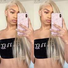 Gorgeous Neon Green Hair Synthetic Lace Front Wigs 28 Inch Pre Plucked Long Straight Hair Wigs Glueless Halloween Wigs Heat Resistant Fluorescent Green Straight Lace Front Wigs For Fashion Women For Daily Christmas Party Cosplay Use - 金色 - 查看 10