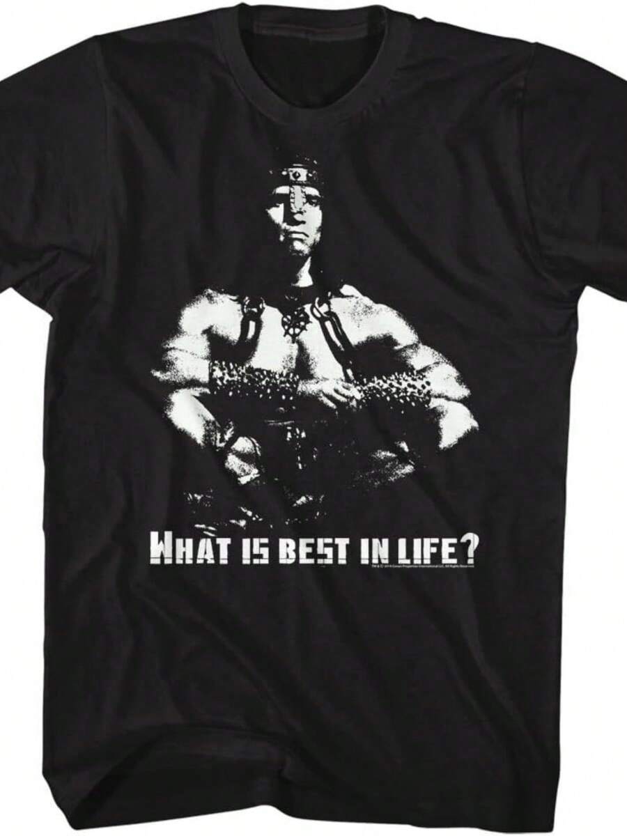Barbarian Destroyer Arnold Best In Life Crush Enemies Adult T-Shirt Tee - màu đen - Xem 1