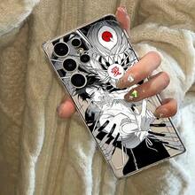 Una funda de teléfono suave y transparente de diseño creativo con un chico anime negro y blanco súper delgado, compatible con Samsung Galaxy S25 Edge, S24, S23, S22, S21, S20, S10 FE, Note20 y 10 Ultra Plus para 4G y 5G. - Mezcla de colores - Ver 5