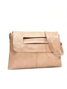 Dedoo 一件装女士时尚复古油皮斜挎包。都市时尚，休闲简约，优雅百搭。可挎在手上、腋下或全身。适合通勤、收纳笔记本电脑、购物、旅行、情人节礼物、送给妈妈等场合。 - 卡其色 - 查看 7