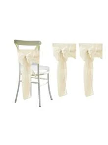 2件/4件/6件/10件粉色薄纱蝴蝶结椅套，轻盈白色面料户外婚礼椅装饰，适用于婚礼、生日派对椅装饰，米色、白色、秋季装饰、房间装饰、返校季、学校用品