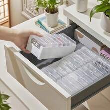 1PC Data Cable Storage Box Set, Utility Drawer Storage, Household Multi-Functional Grid Card Nail Art Organizer Box, Suitable For Bedroom, Living Room, Bathroom Data Cable, Beauty Storage And Organization, National Day Must-Have Goods, Portable Storage Box - Multicolor - View 7