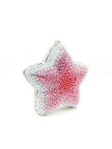 Micro Jewelry Designer Women's Shiny Crystal Star Clutch Bag, Unique Crystal Evening Bag, Luxury Chain Handbag, Suitable For Weddings, Galas And Other Occasions, The Best Gift For Her - Màu Hồng baby - Xem 4