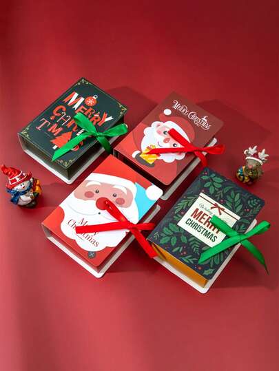 4pcs/1pc Christmas Apple Candy Box, Gift Packaging Box, Paper Box, Creative Magic Book Series Christmas Candy Box. Gift Packaging Box, Christmas Box. Gift Box, Santa Claus Box, As A Christmas Gift Box Christmas Christmas Decorations Christmas Pajamas Christmas Gifts Christmas Decor