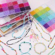 5200pcs 3mm Seed Beads Kit, Mix Colors Glass Seed Beads Kit For Jewelry Making, DIY Round Bead Craft Gift Bracelet Necklace, Enhance Friendship